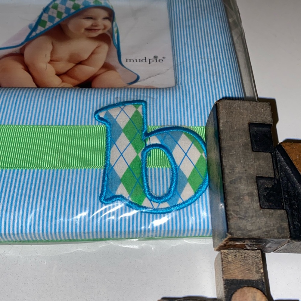 🆕mud pie “b” Blue Initial Picture Frame